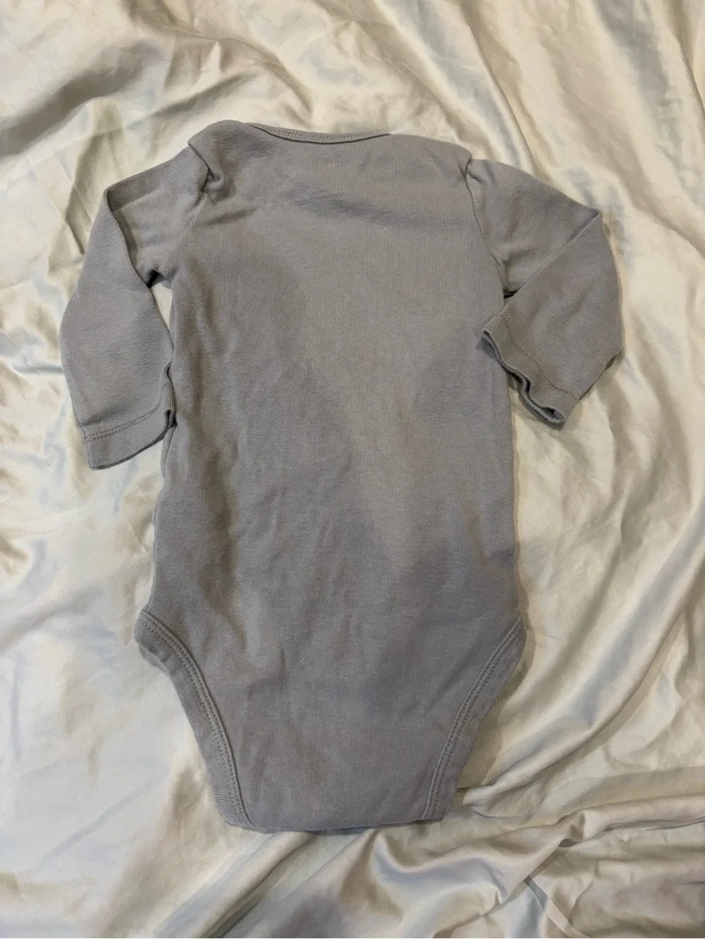 Carter's Light Gray Long-Sleeve Bodysuit with 'Mommy's Little Peanut'